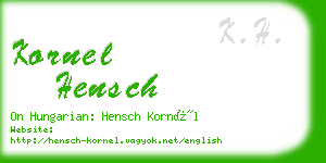kornel hensch business card